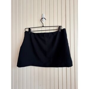 Edikted Black Edgy Mini Skirt Chic Side Slit Pockets Y2K Streetwear 90s Style L